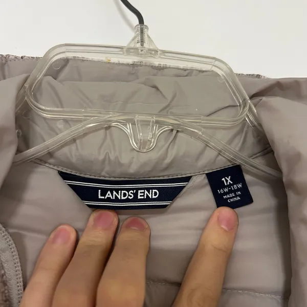 Lands End 1X Lightweight Puffer Coat Hooded Quilted‎ Down Fill Winter Warm - Image 5