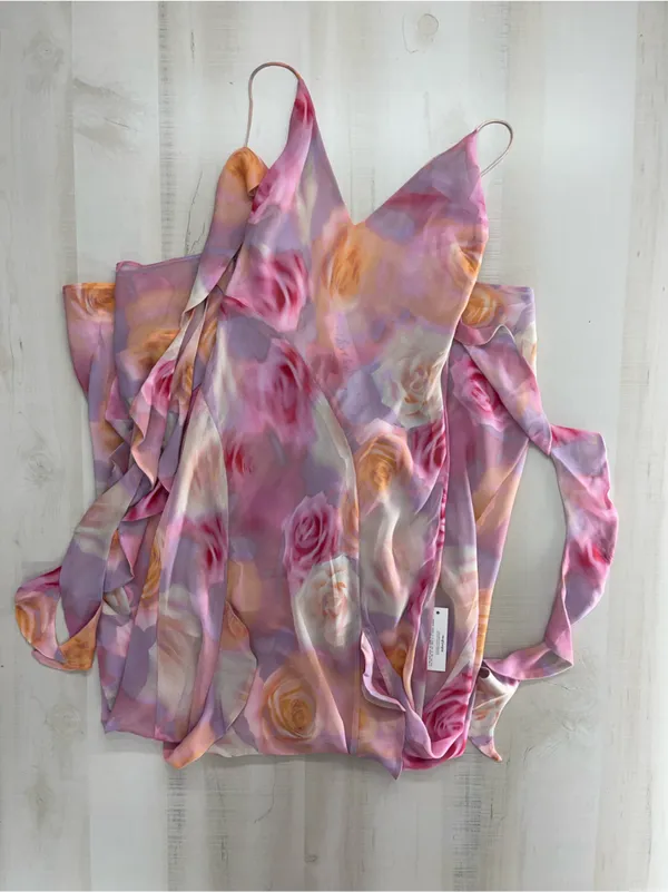 nwt FOR LOVE AND LEMONS pink watercolor beate maxi dress event - Image 8