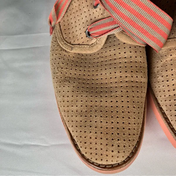 Johnston & Murphy Bree Tan Perforated Suede Lace Up Shoes Peach Womens 7.5‎ - Image 2