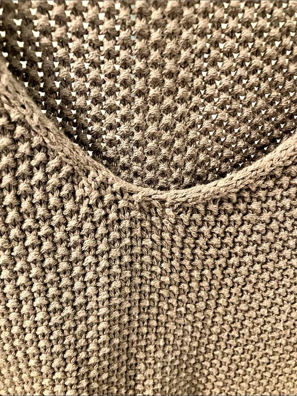 Lucky Brand Waffle Slouchy V-Neck Sweater Brown - Image 6