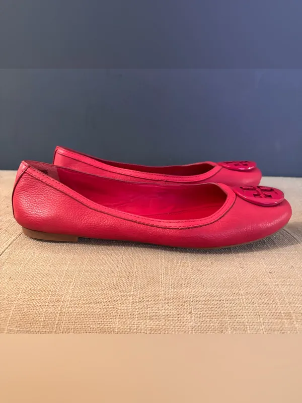 Tory Burch Reva Ballet flats hot pink leather size 9 - Image 3