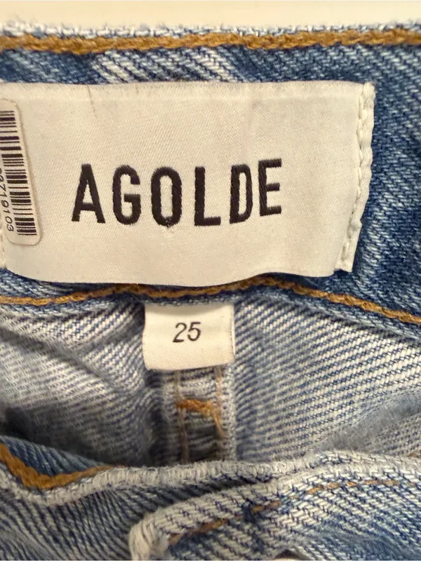 AGOLDE Fusion Jeans size 25 Medium Wash Wide Leg Straight 100% Cotton Denim - Image 6