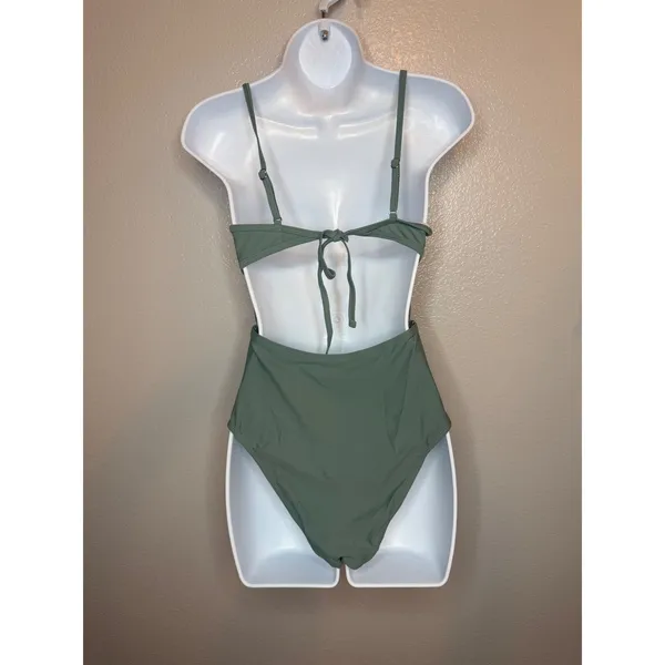 Cupshe Sage Green‎ Cutout One Piece Swimsuit DAA12E4E025PP NWT Small - Image 4