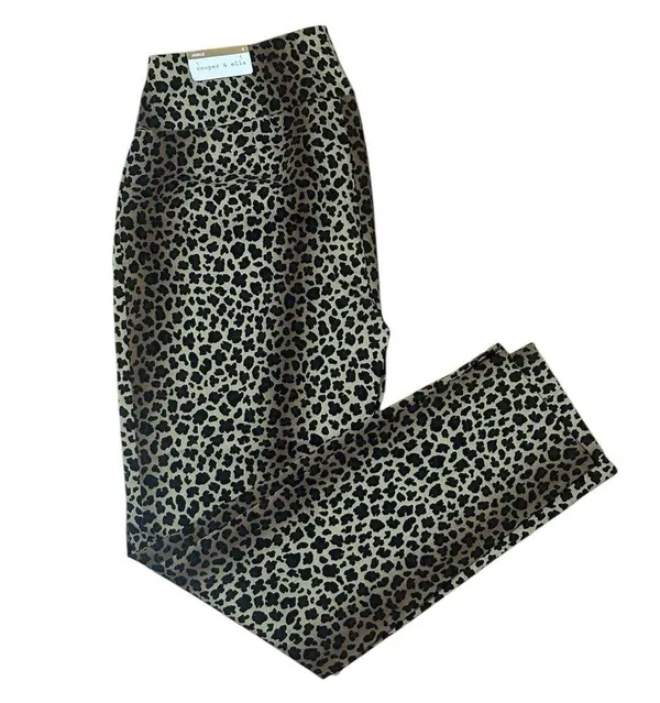 Cooper & Ella Boutique Women’s Leopard Print Skinny Ankle Wrinkle Free Pants NWT - Image 4