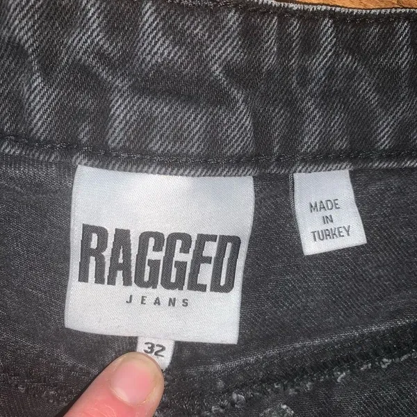 Free People Ragged Priest black destroyed straight size 32 jeans - Image 4