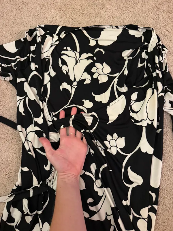 Floral Wrap Dress Black - Image 3