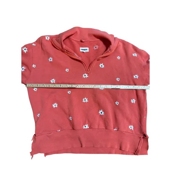 Lou & grey Coral‎ Daisy Embroidered Quarter Zip Sweatshirt Size S - Image 4