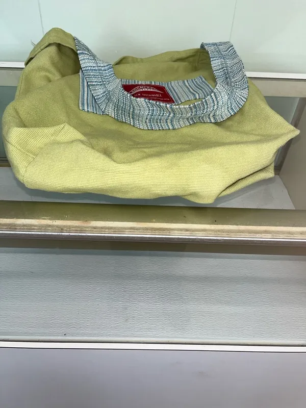 Boomerang Bags Sew Sustainable Reusable Canvas Tote Bag Lime Green Striped. Some - Image 6