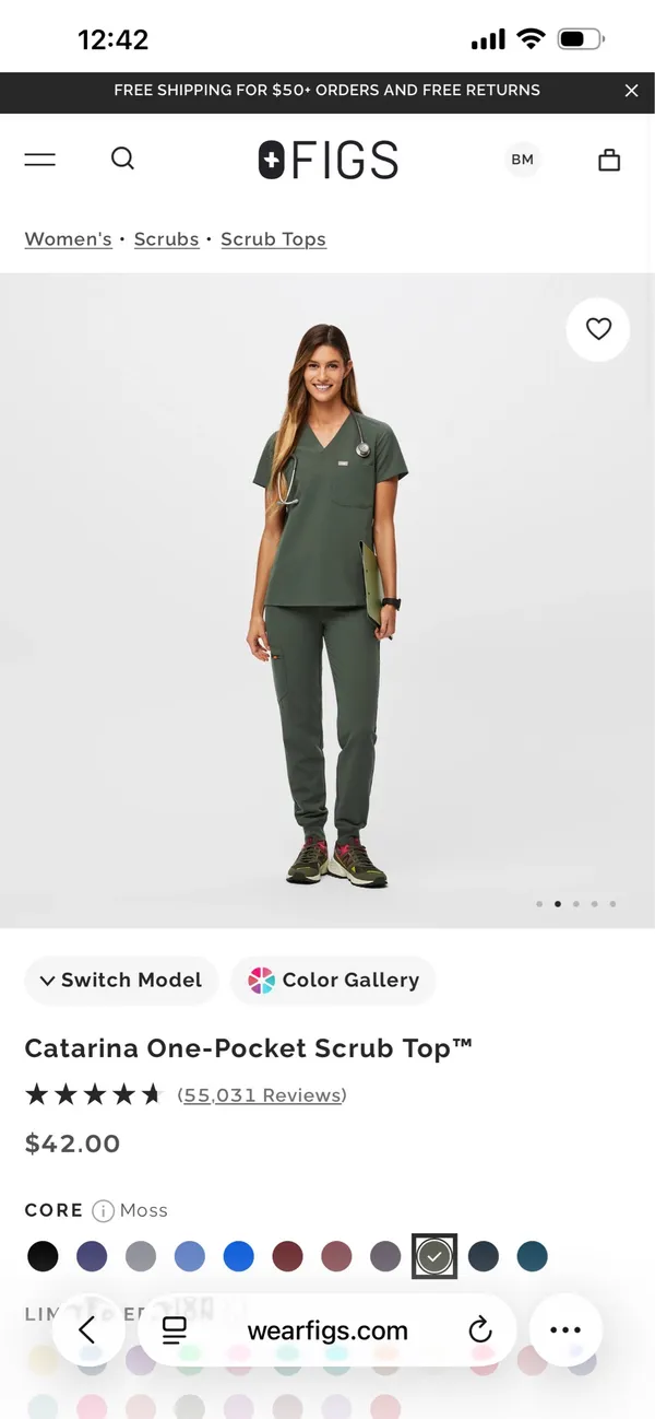 Catarina FIGS One-Pocket Scrub Top - Image 2