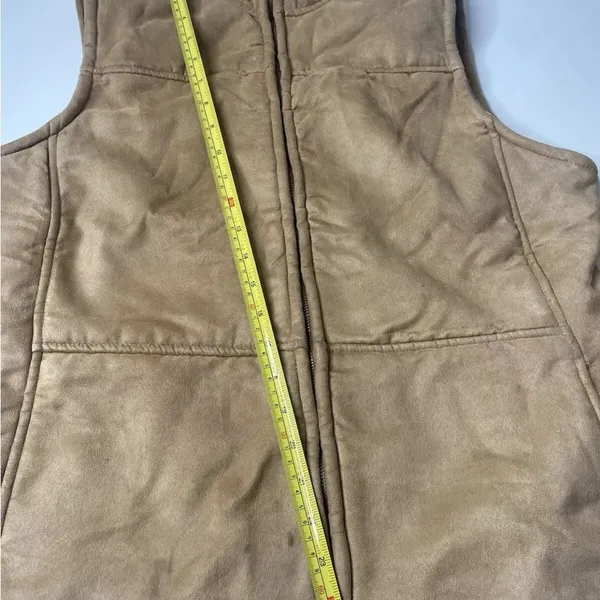 Vtg Women's lg Full Zip Vest caribbean joe let go 104521 Tan Southern Western - Image 4