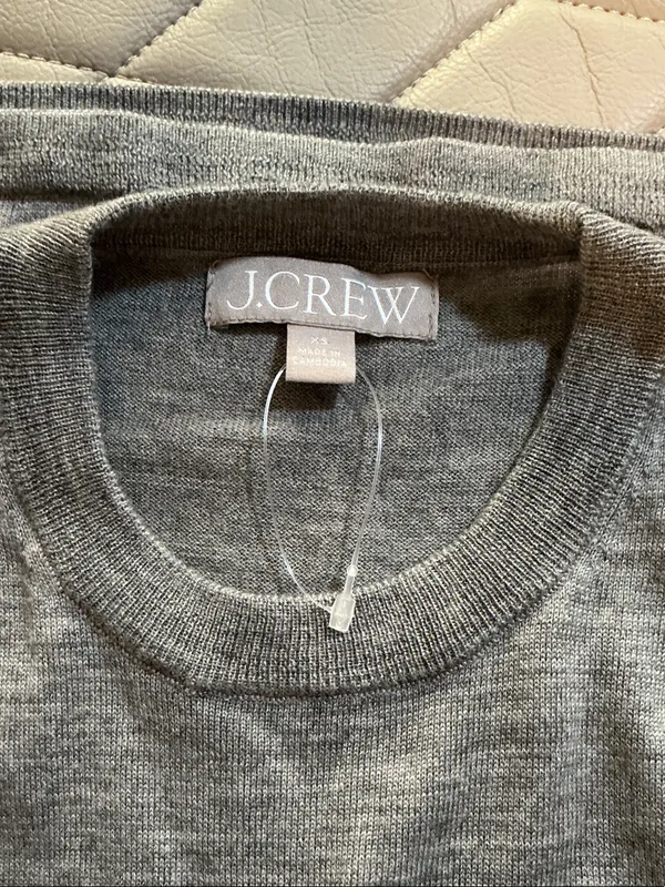 J. Crew Heather Gray Long-Sleeve Crewneck Top - Image 3