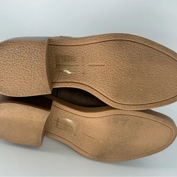 Dolce Vita Farlin Chelsea Bootie Ankle Boot Beige Brown Tan Suede Size 6 M EUC - Image 8