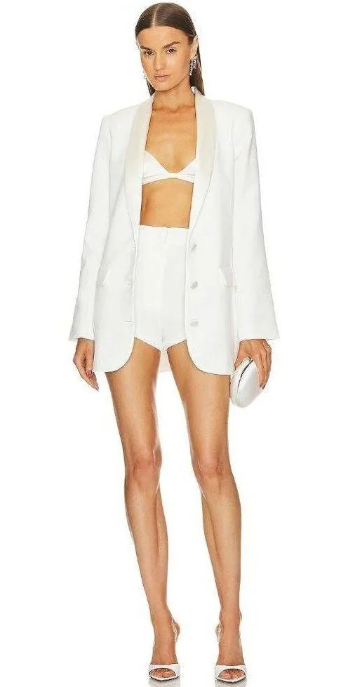 Lamarque Annaise Lamb Leather Shorts in White XSmall New Womens Hot - Image 11