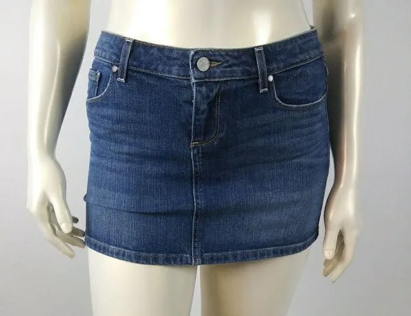 Paige Malibu Mini Blue Jeans Skirt Size 29 - Image 5