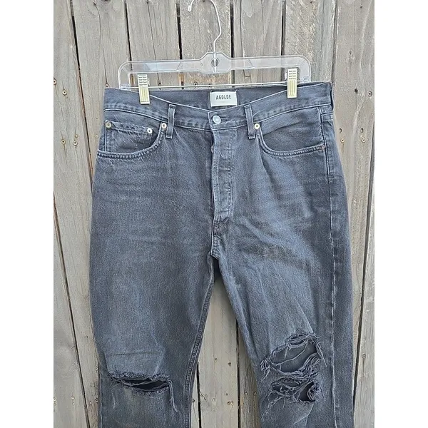 AGOLDE Lana Jean Women’s Size 30 Black Straight Leg Button Fly - Image 2