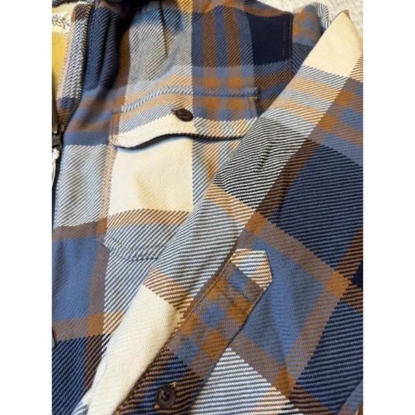 Alpine Design Sherpa Lined Plaid Flannel Jacket Women's XS Blue Brown Tan‎ NWT - Image 4