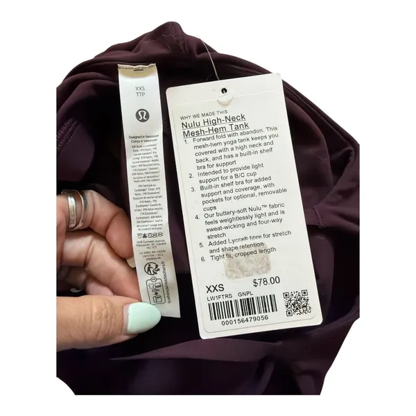 Lululemon Nulu High-Neck Mesh-Hem Tank Top xxs gnpl nwt - Image 5