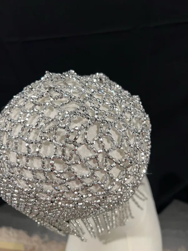 Silver rhinestone headpiece with fringe Size undefined - Image 5