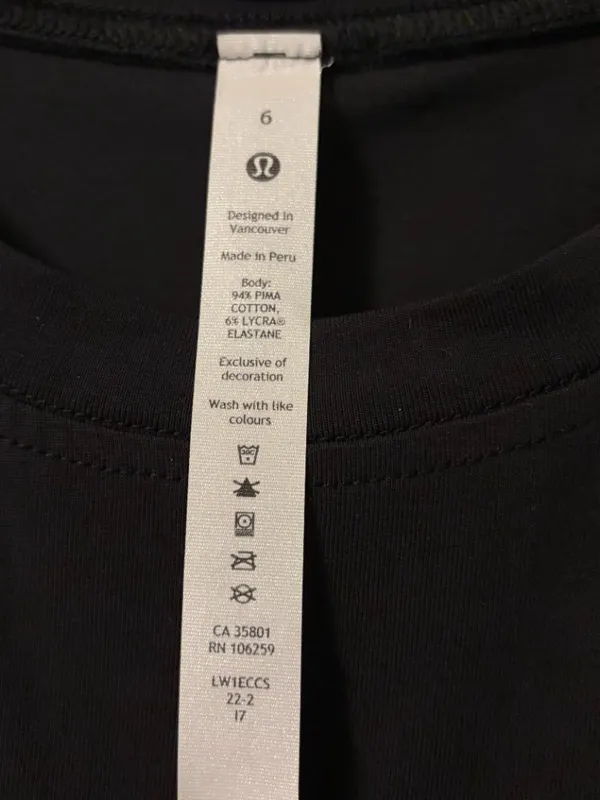 Lululemon Cotton Wrap-Front T-Shirt Dress black size 6 athleisure - Image 9