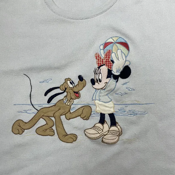Disney Light Blue Minnie Mouse & Pluto Embroidered Long-Sleeve Crew-Neck Sweater | Donaldson - The Walt Company - Image 7