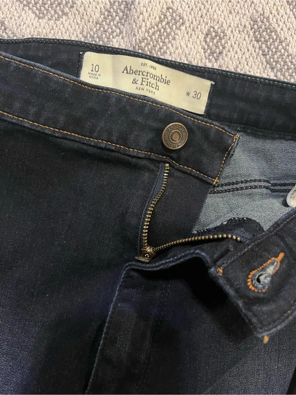 ABERCROMBIE & FITCH Women’s High Rise Dark Wash Blue Denim Skinny Jeans 10 - Image 7