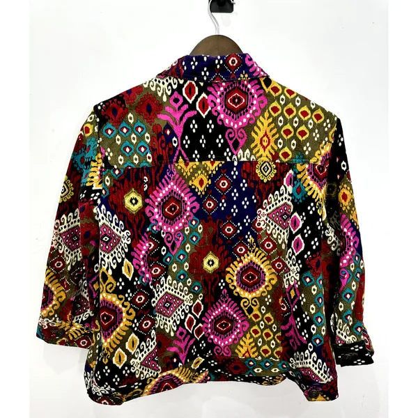 Ruby Rd. Woman Button Up Top Womens 16W Geometric Eclectic‎ Artsy Whimsigoth - Image 2