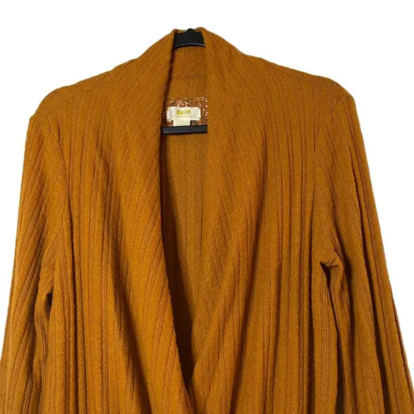 Anthropologie Maeve Rafela Surplice‎ Wrap Sweater Orange V-Neck Women's Size M - Image 2