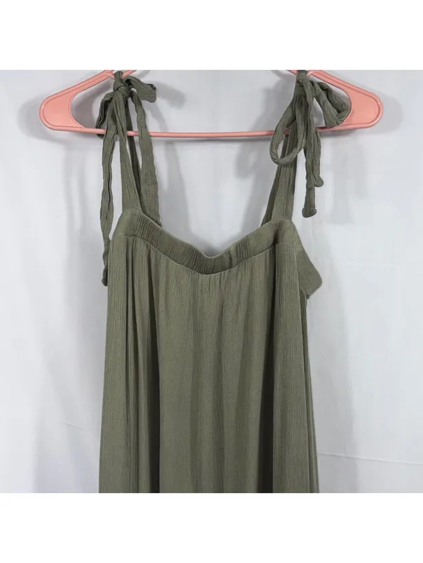 HYFVE Sage Green Tie Strap Wide Leg Jumpsuit Women’s Medium - Image 2