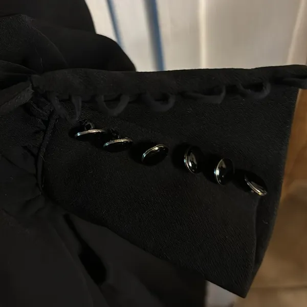 Sézane Black Benedicte Poof Button Sleeve Blouse - Image 7