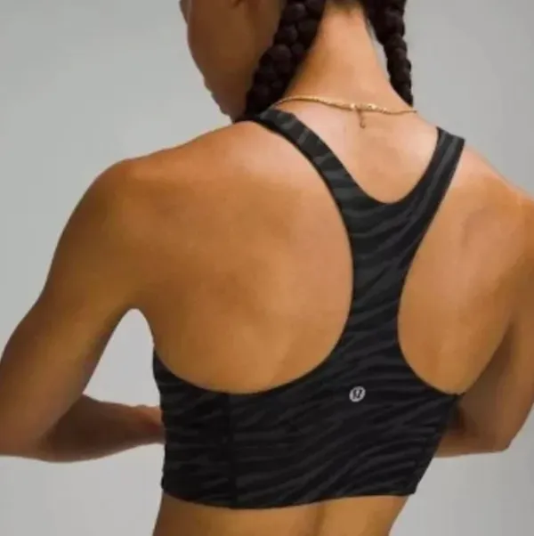 Lululemon black zebra wunder train longline bra - Image 2