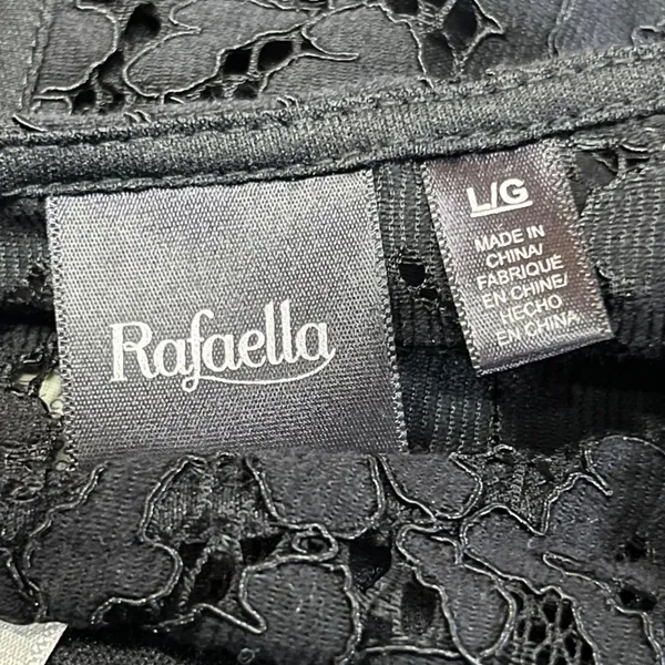 Rafaella Blouse Womens L Used Black Floral Lace Attached Cami - Image 14