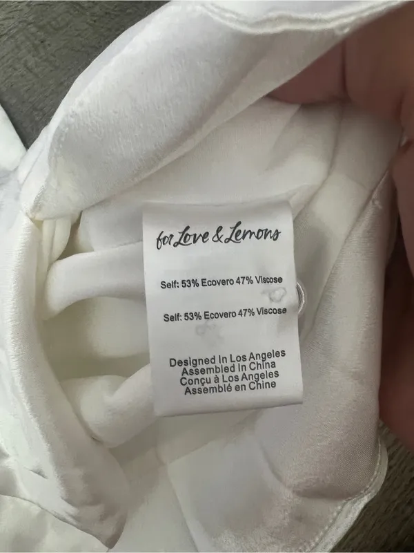 NWT For Love and Lemons Lucy White Satin Open Back Mini Dress size M - Image 17