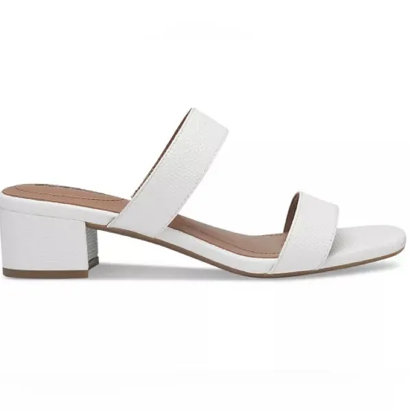 NIB New Style & Co Victoria Double Band Block White Dress Sandals in Size 10 - Image 5