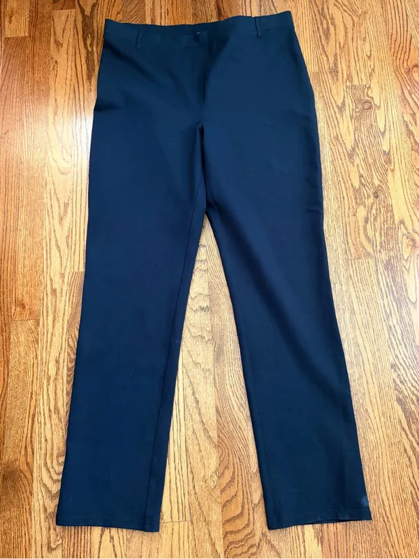 Quince Ultra-Stretch Ponte Straight Leg Pants XL Black Pull-On Work Travel - Image 4