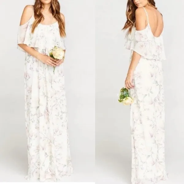 Show Me Your Mumu Caitlin Ruffle‎ Maxi Dress Floral Wedding formal XS - Image 2