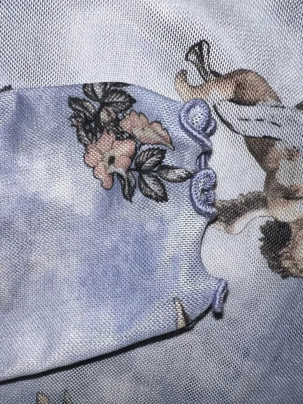 Blue mesh angel crop top. - Image 5