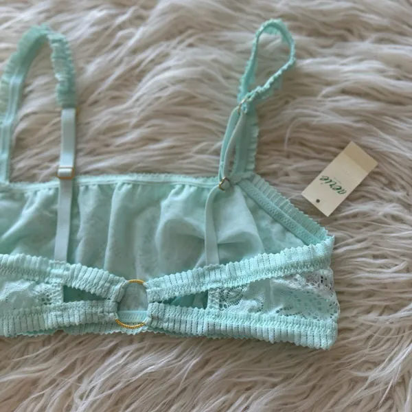 Aerie Coral Lace Bandeau Bralette Size Small - Image 4