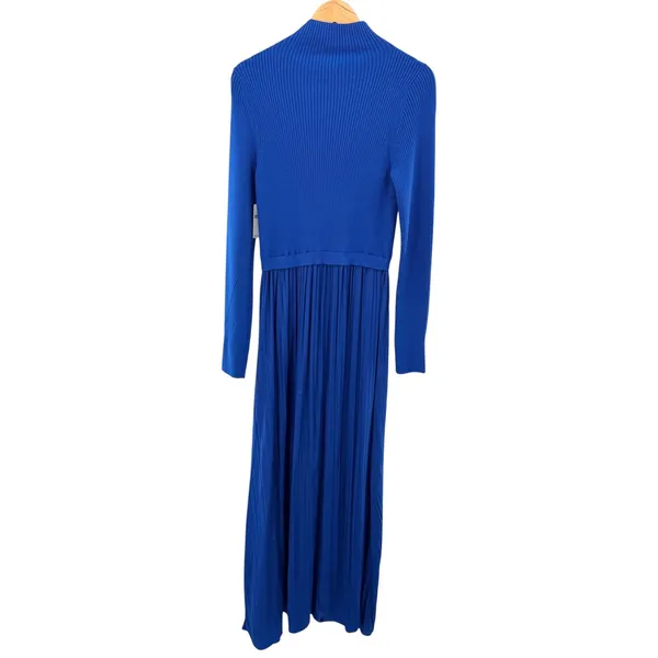 NEW Anthropologie The Thea Twofer Sweater Maxi Dress‎ Mock Turtle Neck M Blue - Image 11