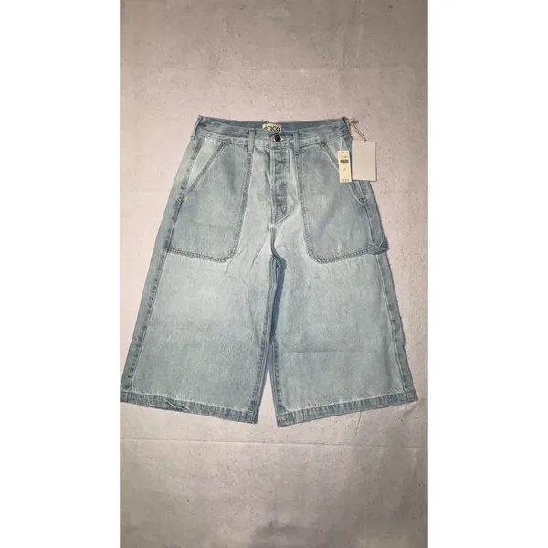 Etica Wide Leg Crop Jeans Light Wash Button Fly Carpenter Style Size 29‎ - Image 4