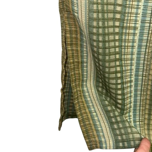 Vintage Koret Seersucker Skirt Large Green‎ Striped Boho Cottagecore Lightweight - Image 3