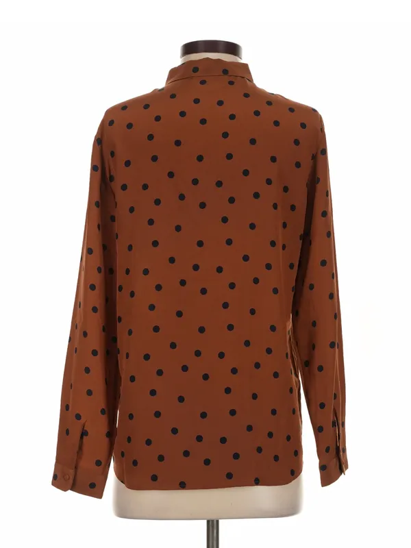Sézane Ann shirt in brown and navy polka dot - Image 3
