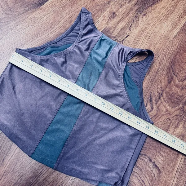 Pheel Athleta Vintage Yoga Tank Top Y2K USA Colorblock Purple Blue Active crop M - Image 6