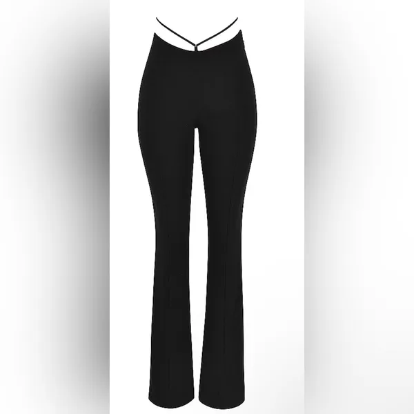 New! House of CB Layla Black V-Front Trousers‎ Size XS $149 - Image 7