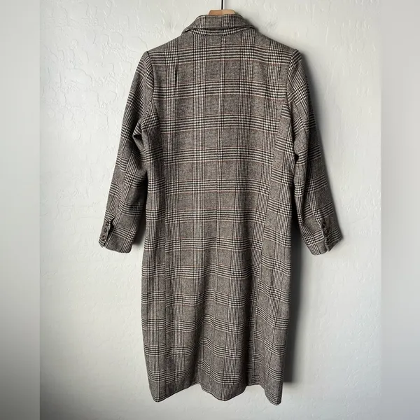 Commense valor plaid oversized overcoat NEW XS Brown - Image 12
