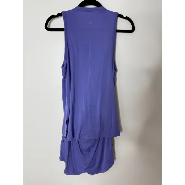 Lululemon Tank and Short Romper Lounge Shorts Onesie Charged Indigo Purple 4 - Image 3