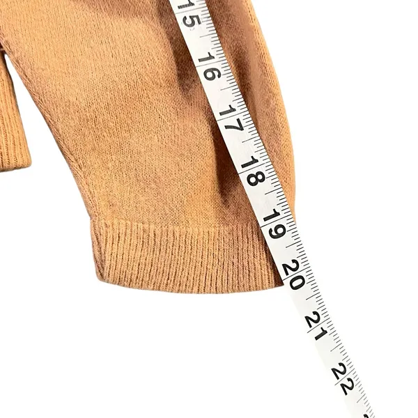 Vintage Cardigan Medium Tan Button Up Soft Knit Classic Preppy Cozy Union‎ Made - Image 7