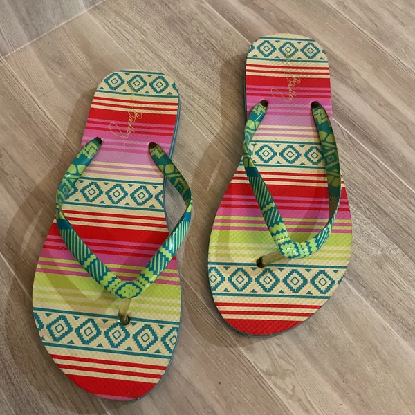 Vera Bradley Flip Flops in Serape Paradise Thong Sandals summer‎ Sz 7-8 - Image 2