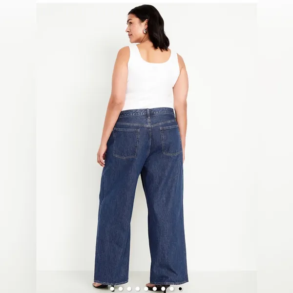 Old Navy Mid-Rise Wow Baggy Wide-Leg Dark Blue Wash Jeans Women’s Plus Size 20 - Image 2