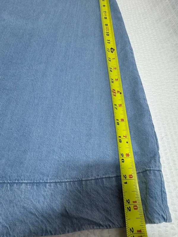 7 For All Mankind Light Blue Chambray Shirt - Image 5