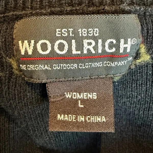 Woolrich Full Zip Sweater‎ Embroidered Christmas Mock Neck Knit Size Large - Image 7